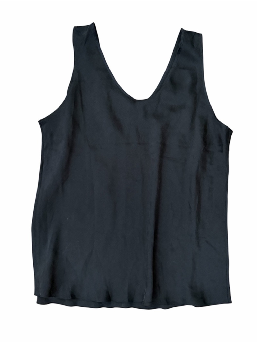 Lord & Taylor Silk Tank Black Minimalist Workwear Capsule Classic L